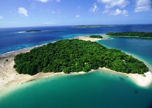 Private island just offshore at Espiritu Santo, Vanuatu